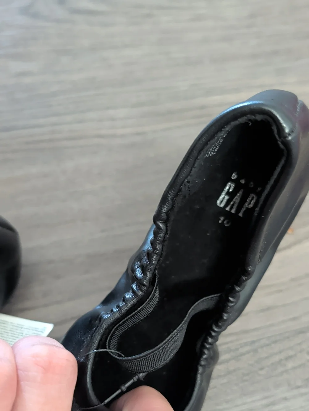 GAP Girls Black Elastic-Strap Ballet Flats